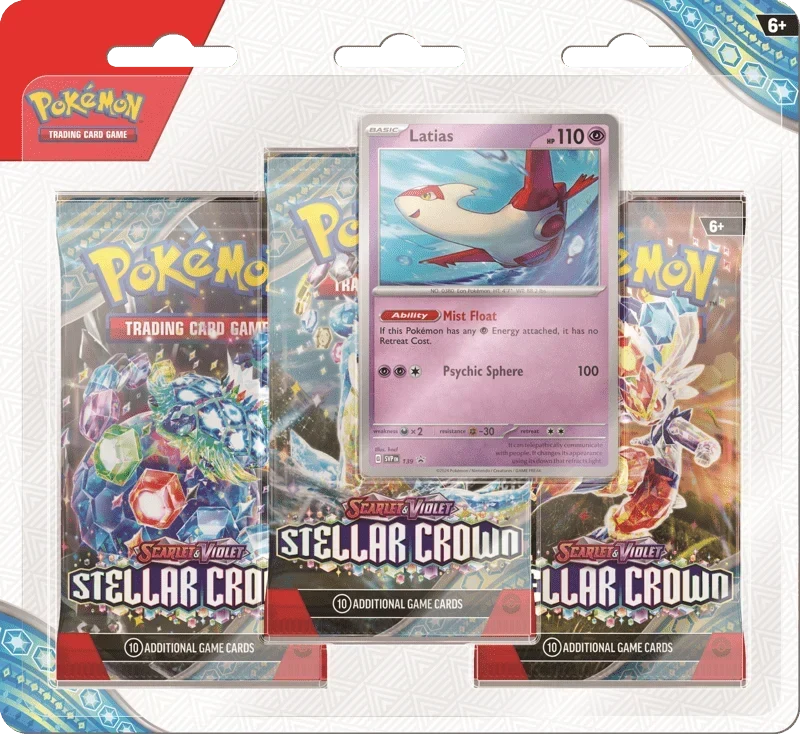 Pokemon TCG: Scarlet & Violet 7 - Stellar Crown Latias 3 Pack Blister
